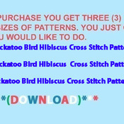Cockatoo Bird Hibiscus NeedleWork DMC Cross Stitch Pattern***L@@K***Buyers Can Download Your Pattern As Soon As They Complete The Purchase