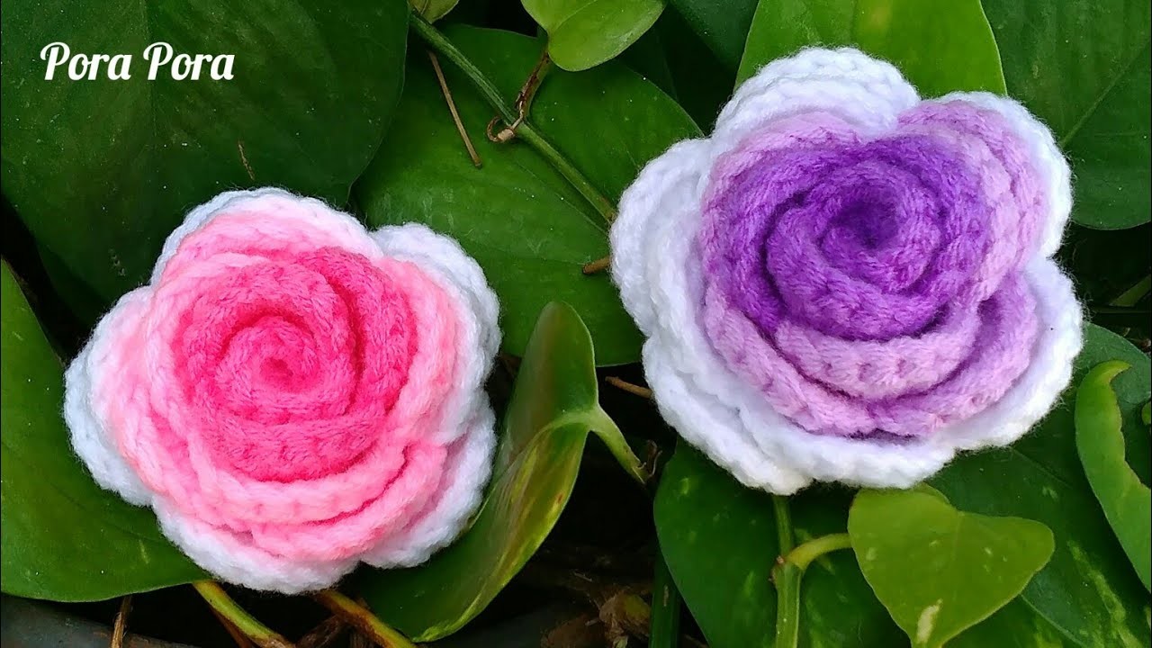 Crochet Winter Rose Flower I Easy Crochet Rose Flower Tutorial For Beginners