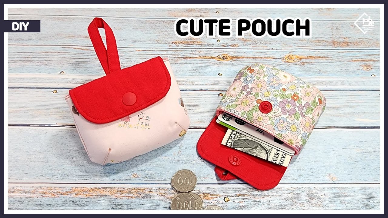 DIY Sewing gift idea! cute coin purse. Easy sewing tutorial [Tendersmile Handmade]