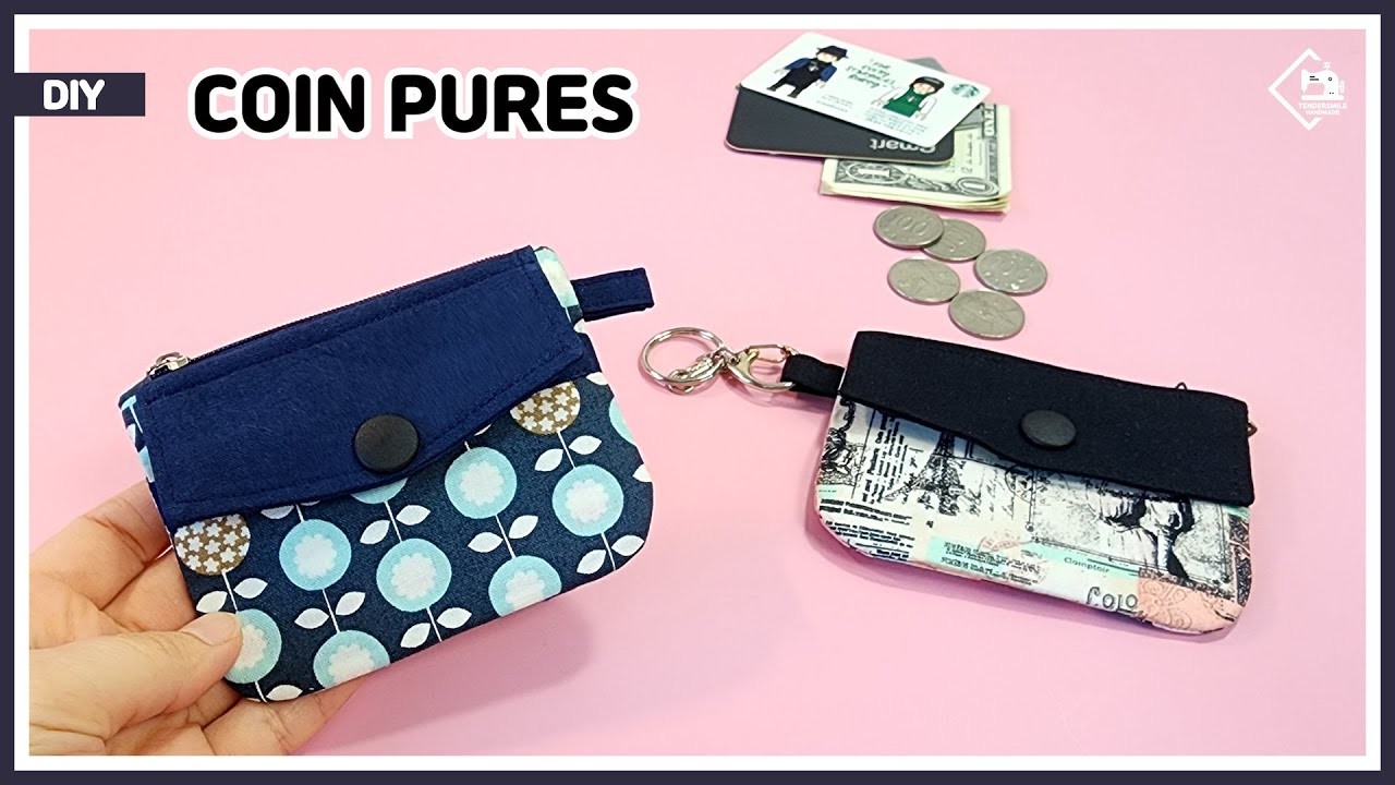 DIY Simple design! Making card & coin purse. sewing tutorial [Tendersmile Handmade]