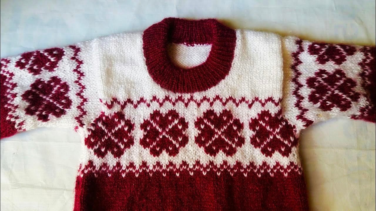 Double Colour Knitting Design For Sweater| Baby Sweater Design| Knitting Design| Knitting Pattern
