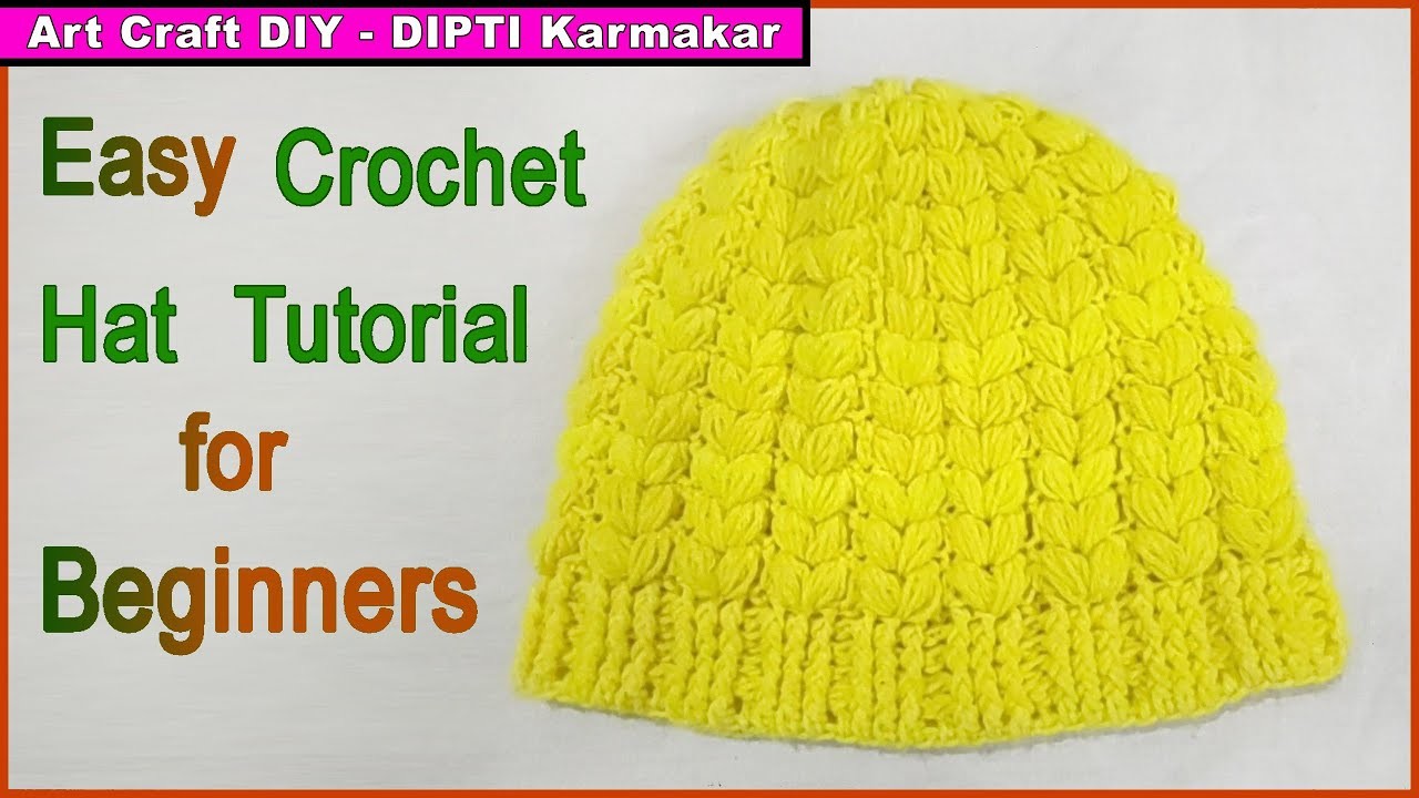 Easy Crochet Hat Tutorial for Beginners. Braided Puff Stitch Crochet Hat