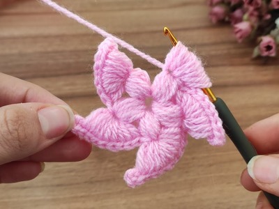 How to crochet a flower|Super Easy crochet knitting flower motif|Crochet for beginners