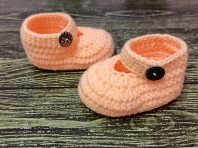 How to crochet baby booties.shoes Cara mengait kasut bayi.