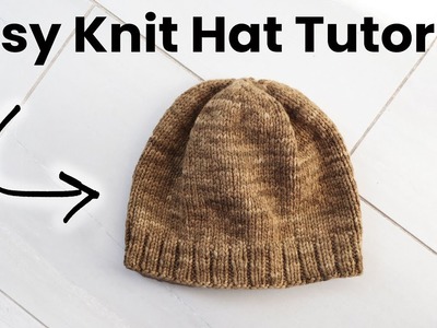 How to knit a beanie hat for beginners - adult knit toque tutorial | Last Minute Laura