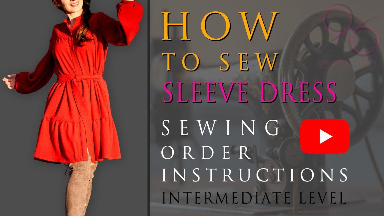 HOW TO SEW a Pumpkin Long Sleeve DRESS | Sewing Order Instructions | TUTORIAL For Intermediate Level