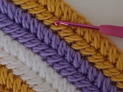 ‼️????PERFECT???? easy crochet baby blanket fishbone pattern for beginners -  temperature blanket crochet