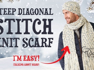 Steep Diagonal Easy Knit Scarf