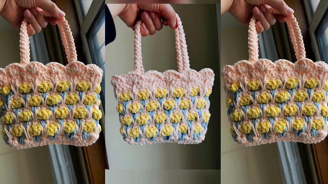 This Beautiful and Super Easy Crochet Hand Bag Tutorial is perfect for beginners!