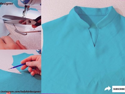 ⛔️ V neck sewing tricks and secrets worth knowing????[5] Steps to cut and sew the collar beautifully