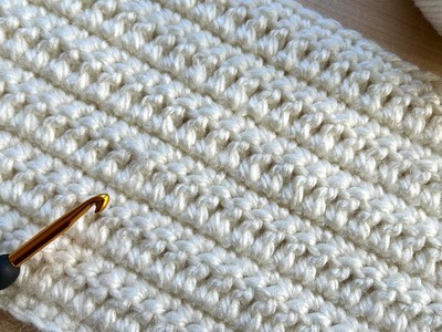 VERY EASY Crochet Pattern for Beginners! ???? ✅ PRETTY Crochet Stitch for Baby Blanket, Scarf and Bag