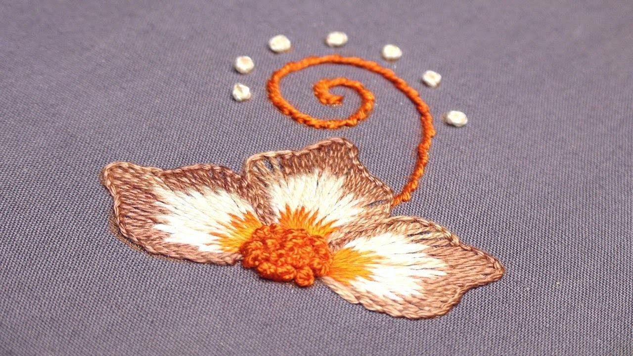 Very Easy Flower Embroidery Tutorial, Flower Embroidery Stitch by Miss Anjiara Begum