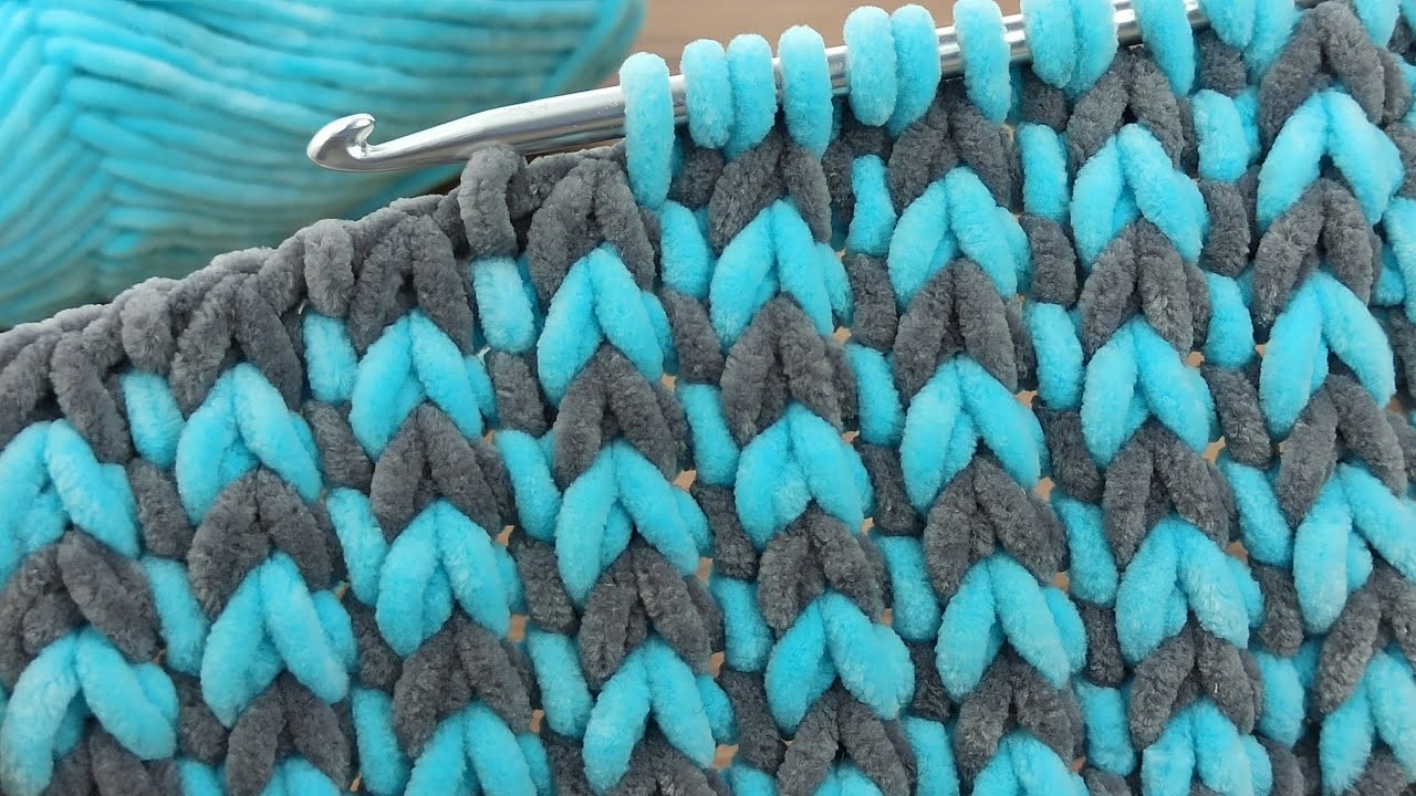 ⚡Very good‼️ Very easyyyy * with velvet rope  Super Tunisian blanket For Beginners online Tutorial