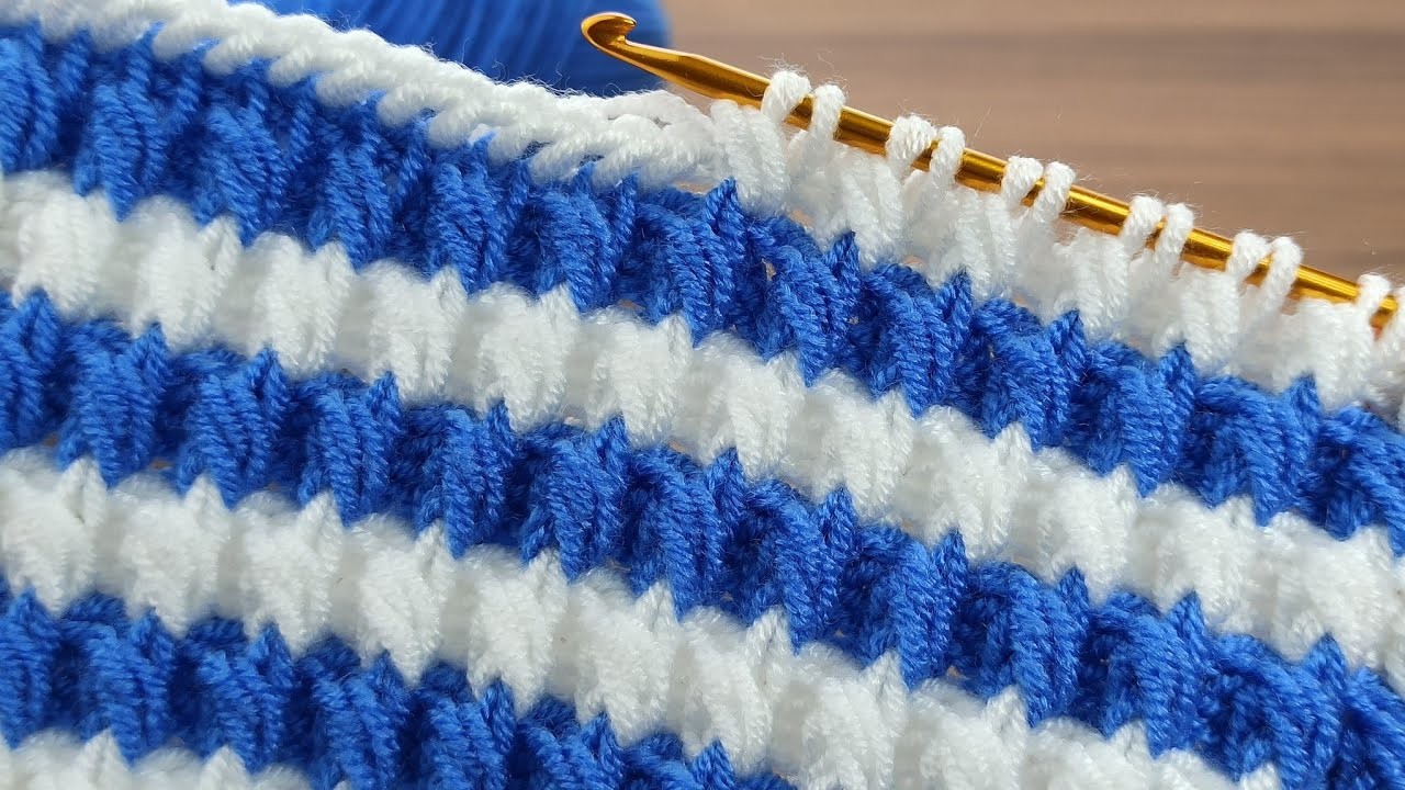 ‼️⚡Wwooow???? Two color* Super Easy Tunisian Crochet Baby Blanket For Beginners online Tutorial