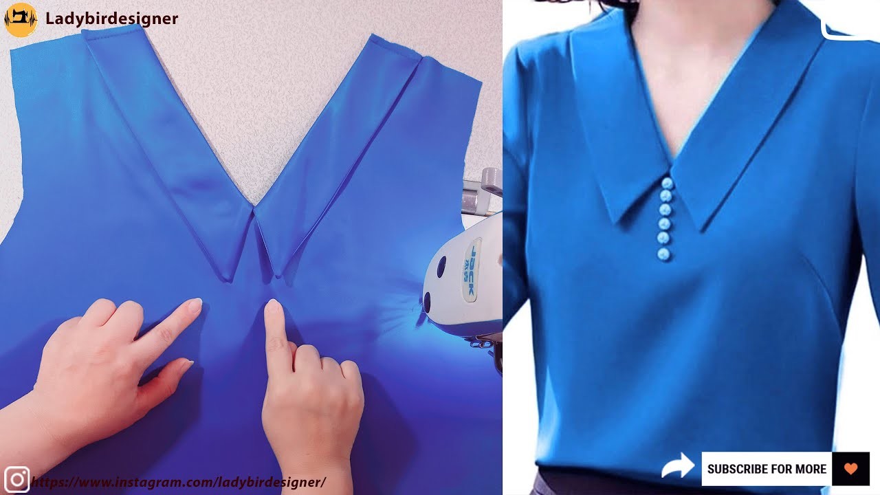 ✅️You will not find it difficult to sew the V neck ????Lesson for beginners