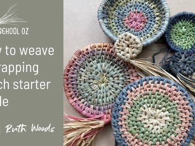 A wrapping stitch starter circle for a coiled basket by Ruth Woods