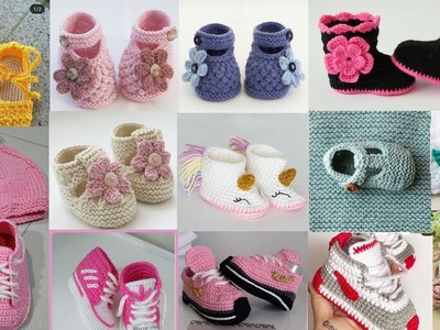 Beautiful cute knit crochet booties for babies. crochet socks, shoes  and boot