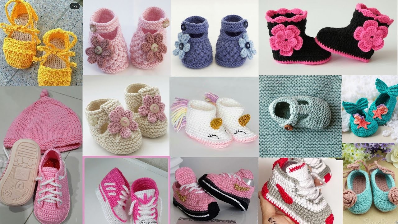Beautiful cute knit crochet booties for babies. crochet socks, shoes  and boot