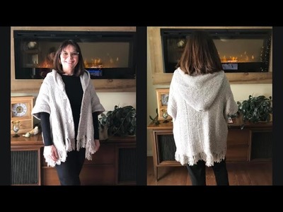 Beautiful Hooded Short Sleeve Cardigan with Fringe | Vest | Sweater | Addi | Sentro