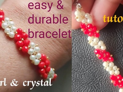 Bracelet making tutorial||pearl bracelet making||crystal bracelet making||seed bead bracelet
