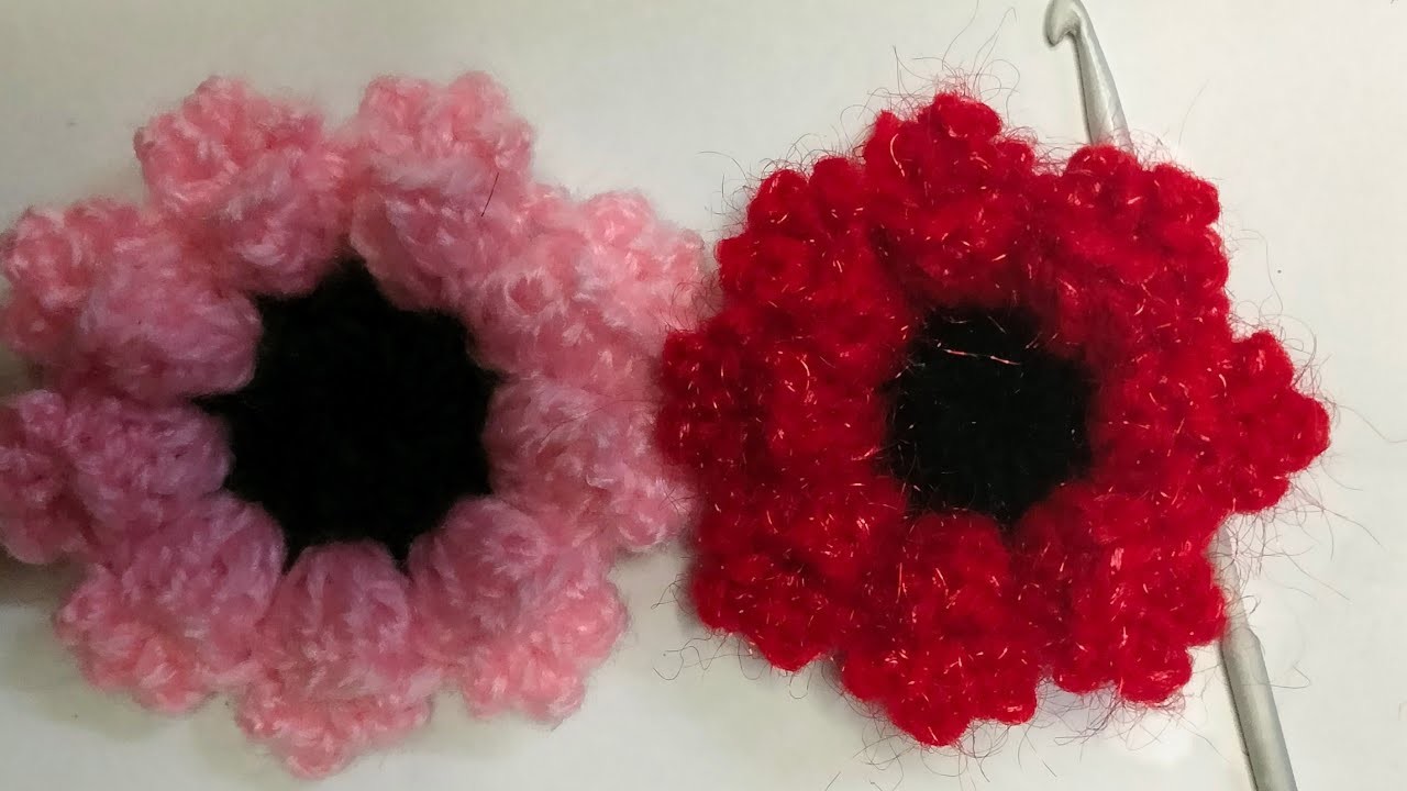 Croche Flower ???? motif beautiful 3D flower for poncho, dresses, hairbands #easy #anshumankedhaage