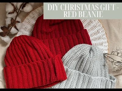 Crochet Red Beanie Tutorial | DIY Christmas Gift | Friendly for beginners