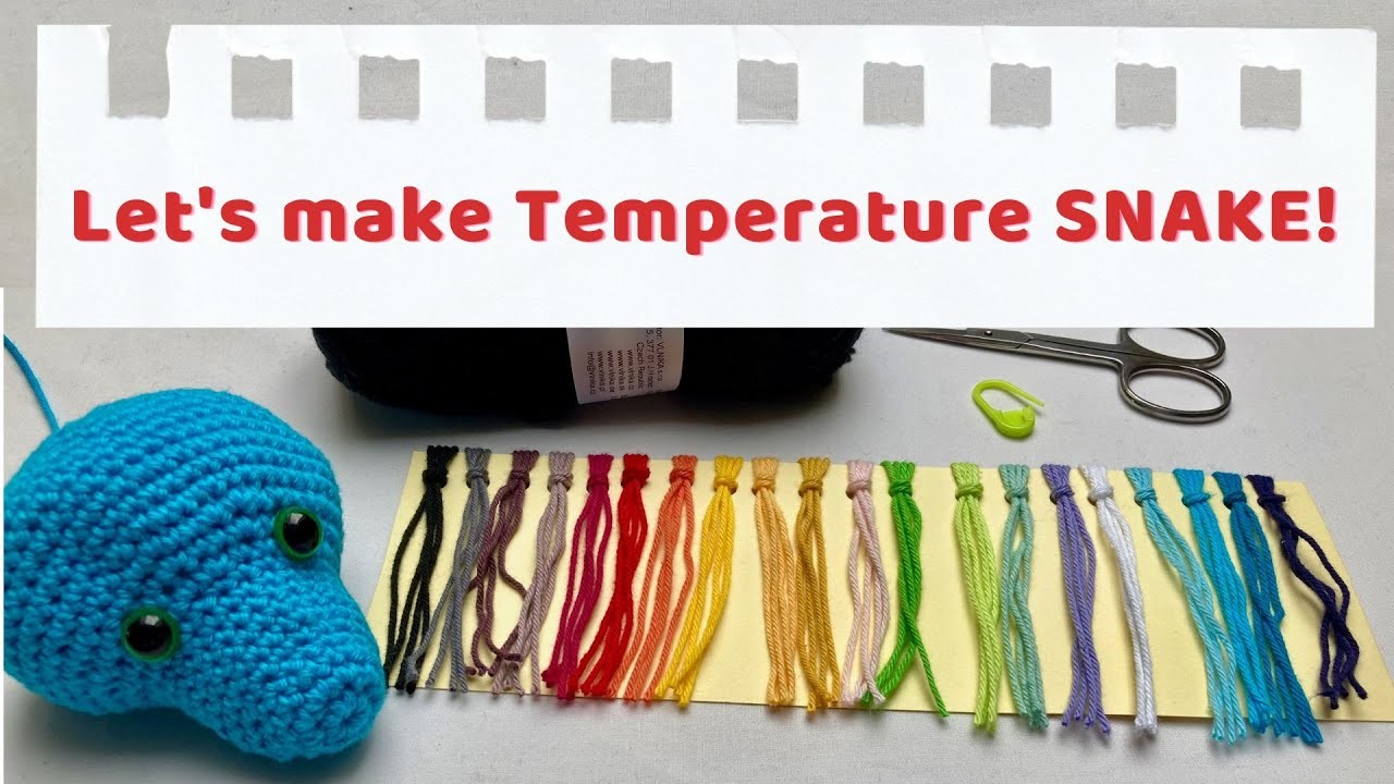 Crochet Unique and Fun Temperature SNAKE for beginners, FREE project sheets and written pattern