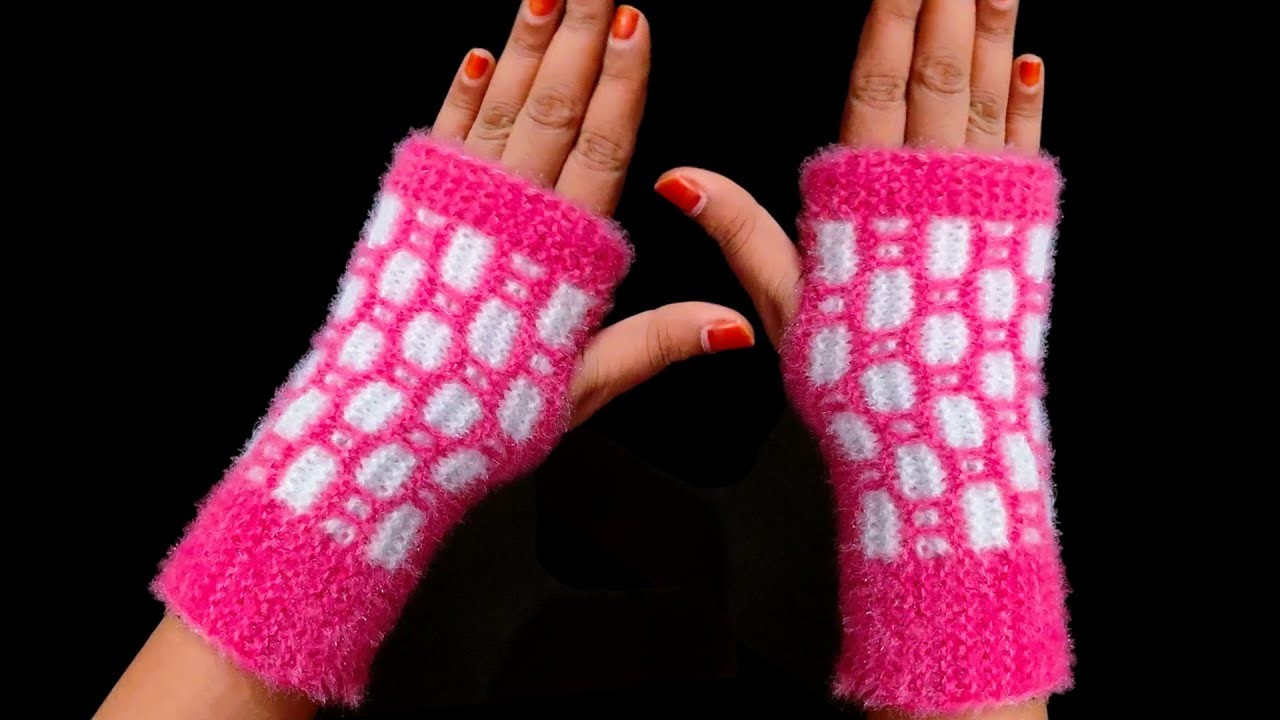 Dastana banane ka tarika #gloves design for girl #hath ka dastana #fingerless ladies gloves knitting