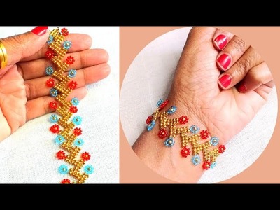 DIY.Herringbone ????????????Floral Bracelet.Bracelet making for beginners #howto #beadingtutorial #beginners