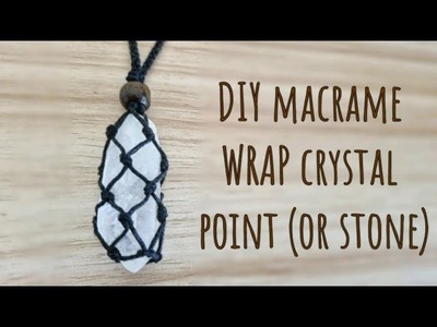 DIY macrame crystal point(or tumbled stone) necklace with interchangeable stone & adjustable length