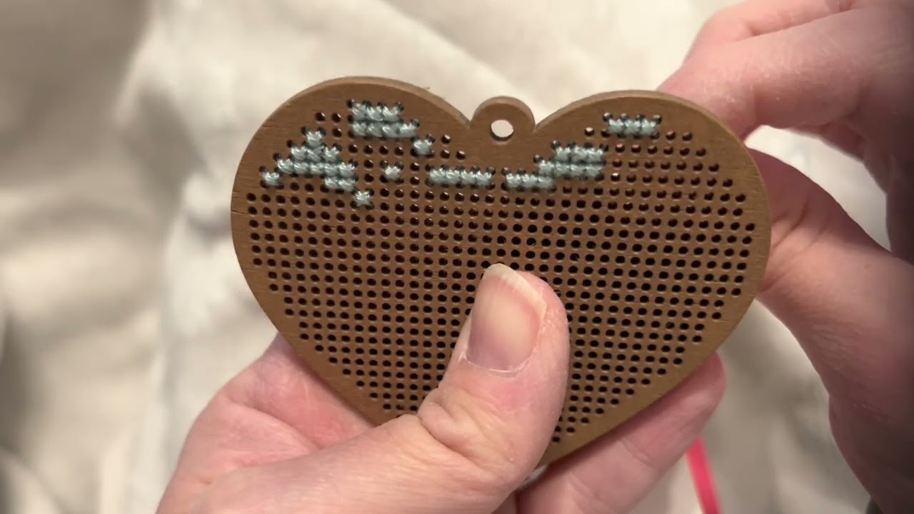 Flosstube wooden heart ornament part 1 of 7