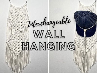 How to Macrame a Baseball Hat Holder | Interchangeable Macrame Wall Hanging
