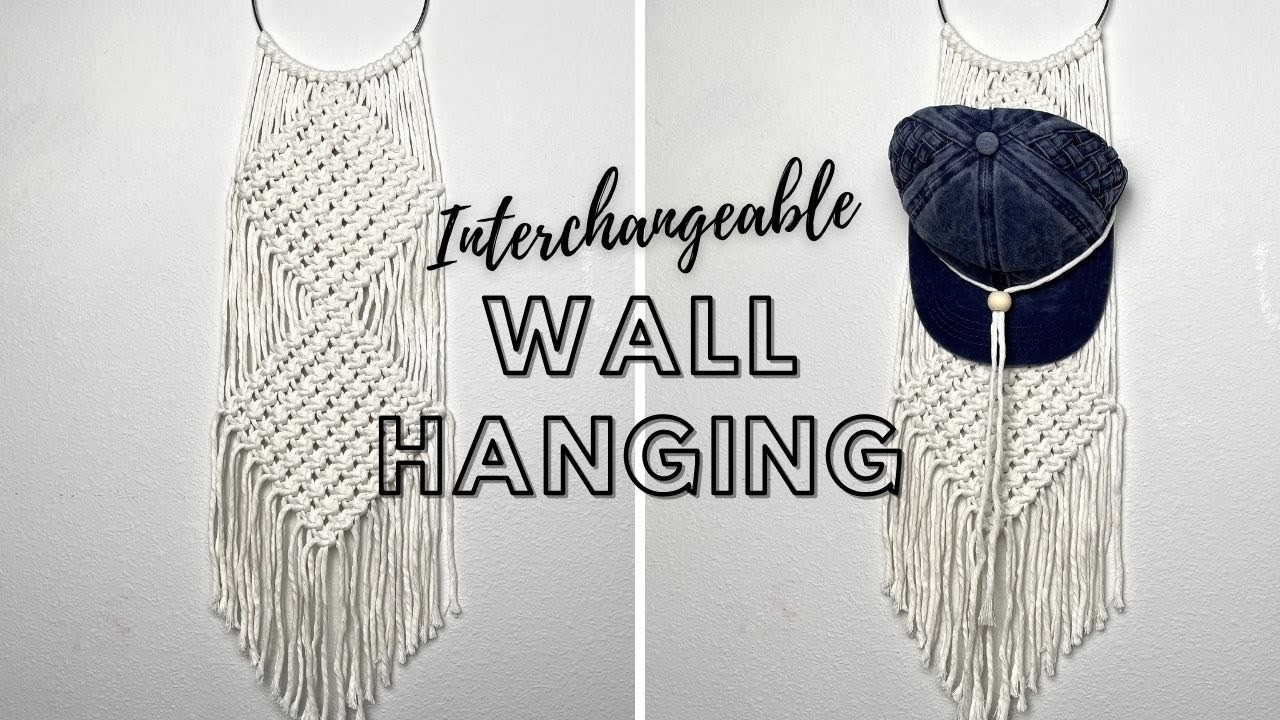 How to Macrame a Baseball Hat Holder | Interchangeable Macrame Wall Hanging