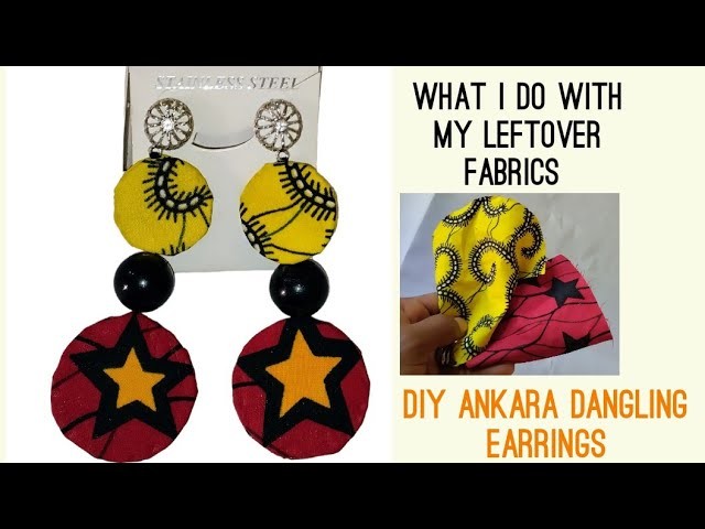 How to make Ankara dangling earrings, statement earrings, African Accessories, Earrings .