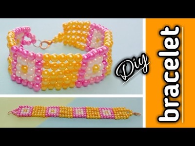 How to make beautiful bracelet.pearl bracelet.beaded work