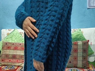 Ladies Long wollen sweater ????. Knitting. Nepali language ✌️. Junna's Creativity ????