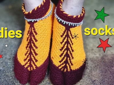 Ladies socks knitting