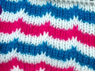 Multicolour shell pattern for kids sweater | knitting design #680