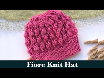 Pink Fiore Puff Stitch Knit Hat (Beanie)