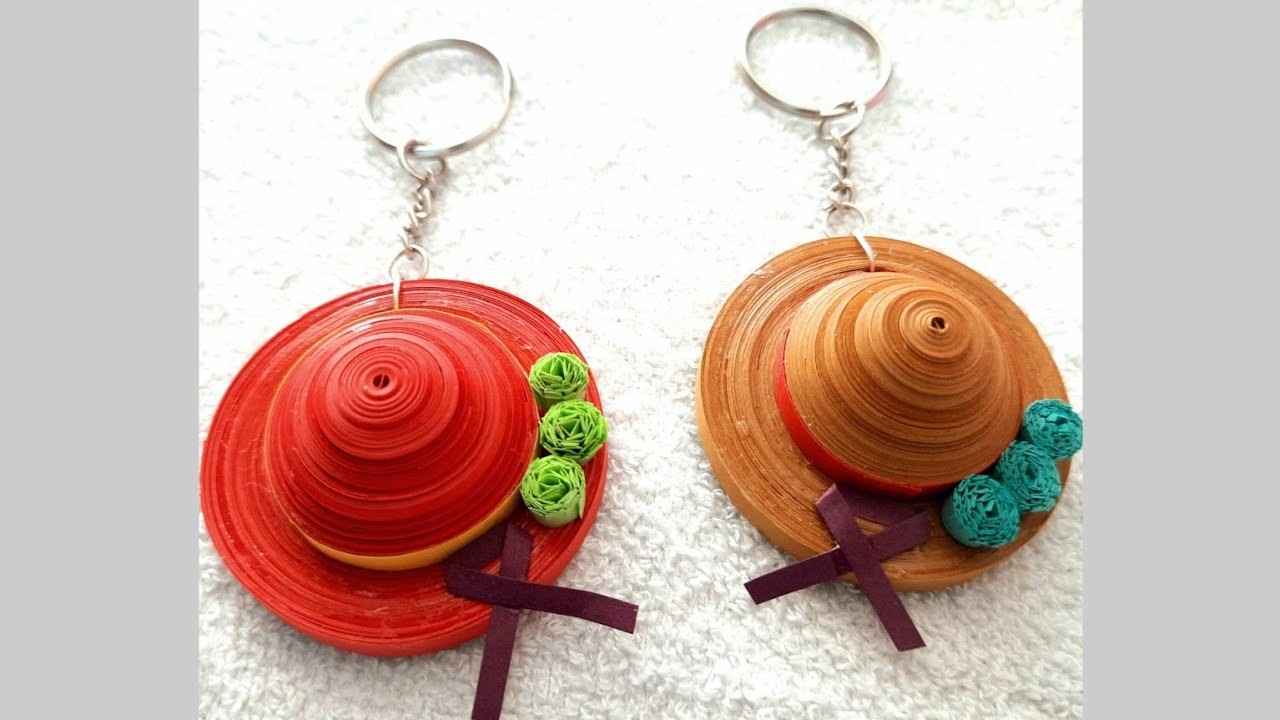 Quilled hat keychain.DIY