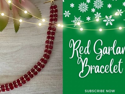 Red Ruby Crystal Bracelet - Right angle Weave modified pattern( designing with Ggc’sTreasureBag