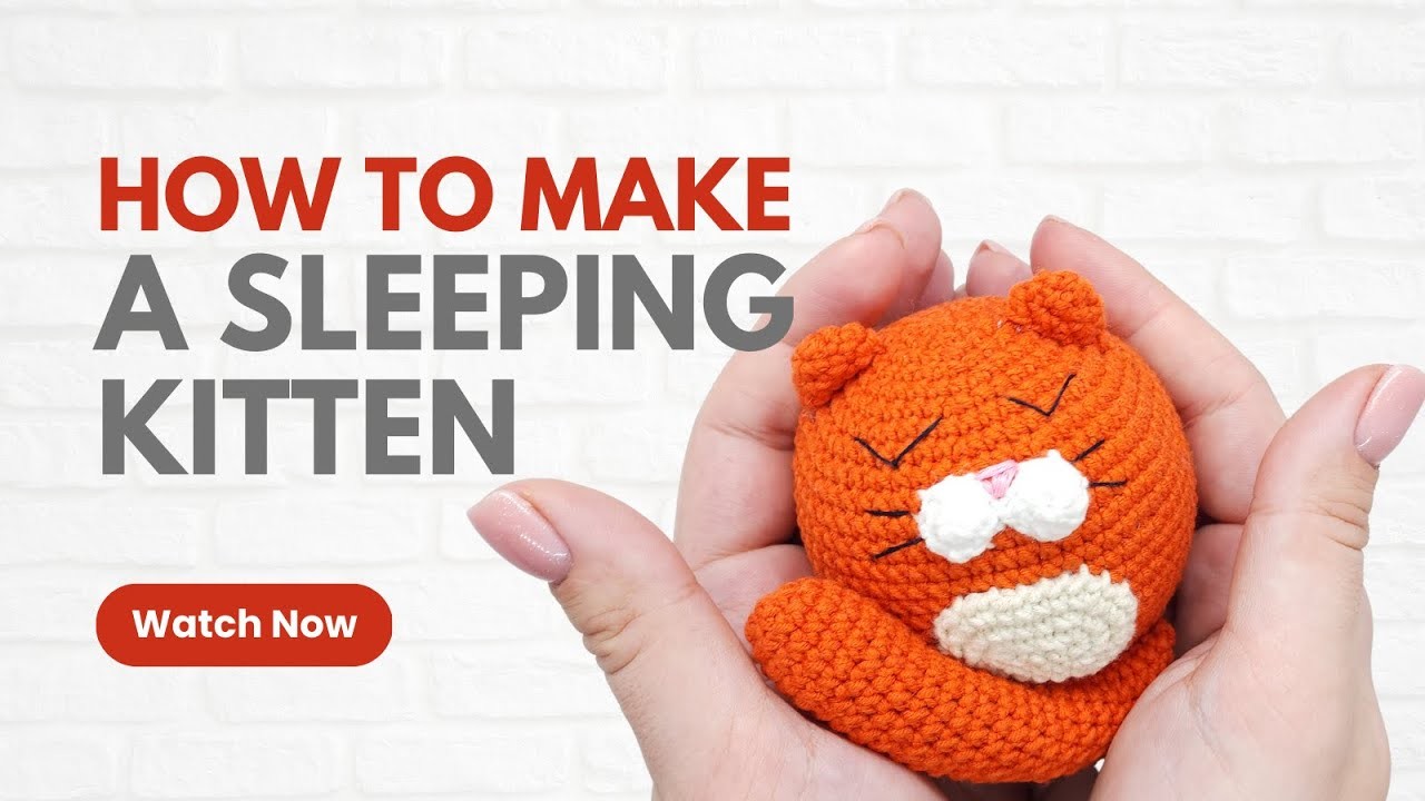 Sleeping kitten crochet. amigurumi tutorail