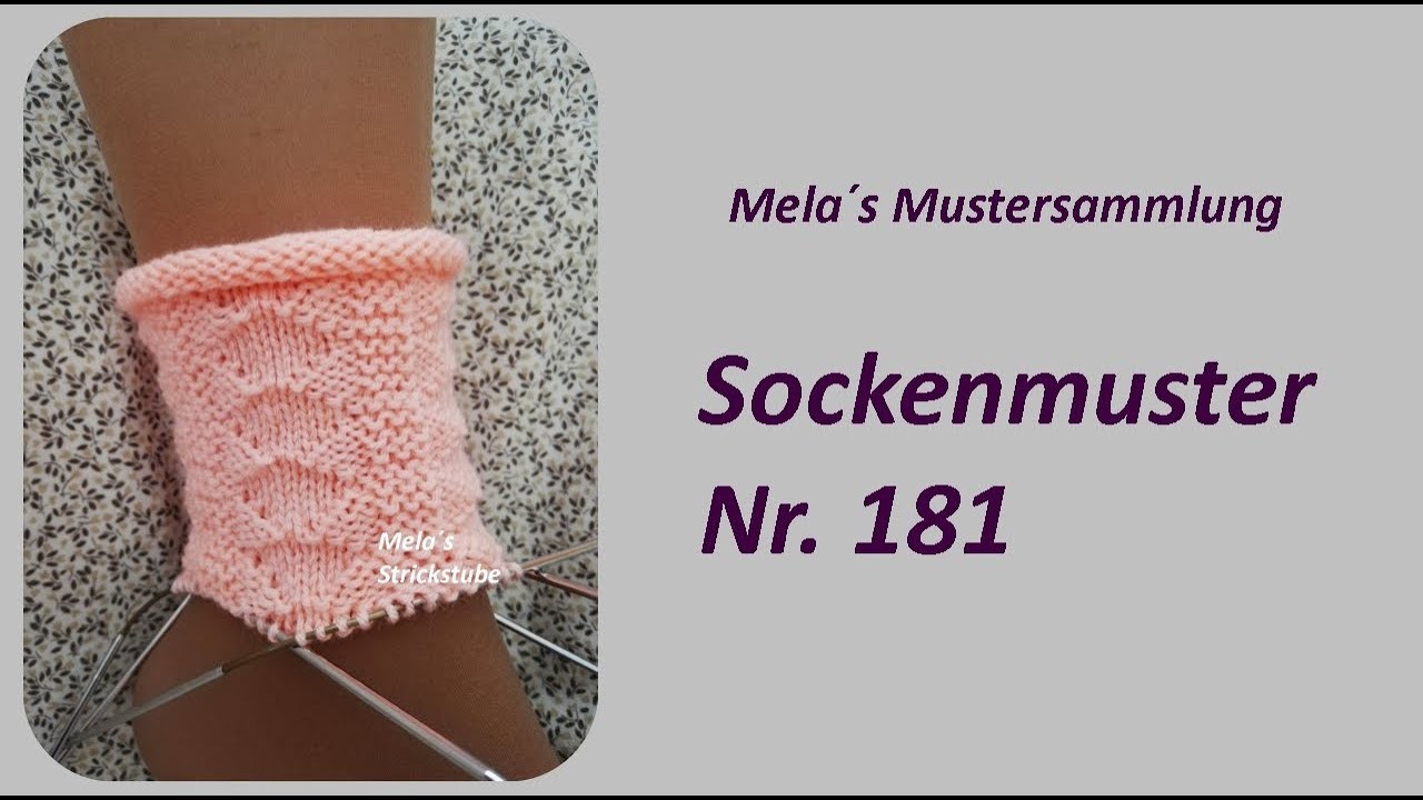 Sockenmuster Nr. 181 - Strickmuster in Runden stricken. Socks knitting pattern