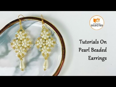 Tutorial on Pearl Beaded Earrings. 【PandaHall Selected】
