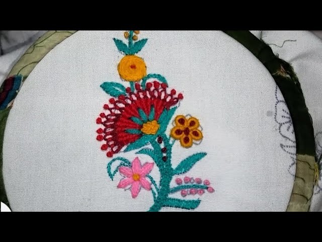 Beautiful hand embroidery and flower designing for biggner