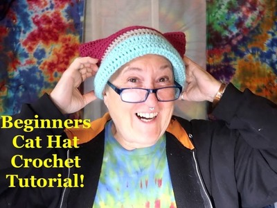 Beginners Crochet! Make A Cat Hat! With Bonus Cat Eye Pattern