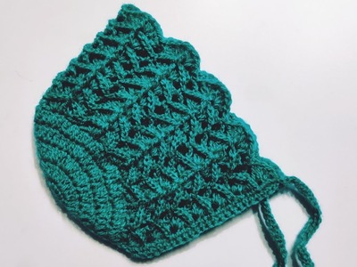 Crochet baby bonnet ,crochet cap or crochet hat for 1to 2 year . 