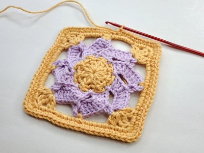 Crochet Blooming Flower Motif | Granny Square Pattern | Blanket | Decoration | Tutorial