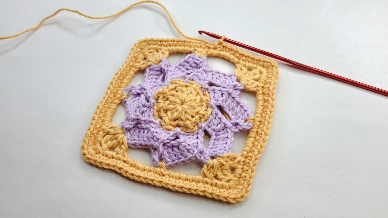 Crochet Blooming Flower Motif | Granny Square Pattern | Blanket | Decoration | Tutorial