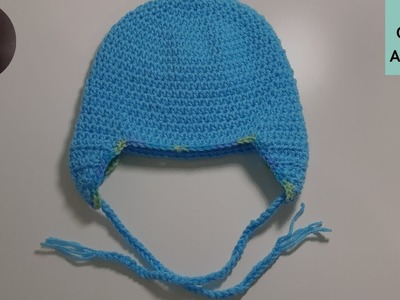 Crochet Cap with Earflap | Crochet Cap Tutorial for 1-3 year old | Spinel Crochet and Cook